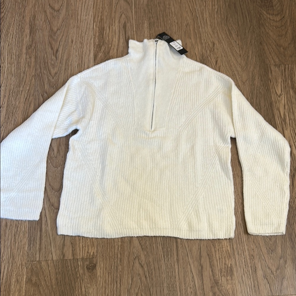 Cozy White Half-Zip Sweater
